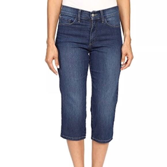 NYDJ Ariel Crop Jeans Enzyme Blue Lift Tuck Technology Women's Capri Size 18 - Picture 1 of 10
